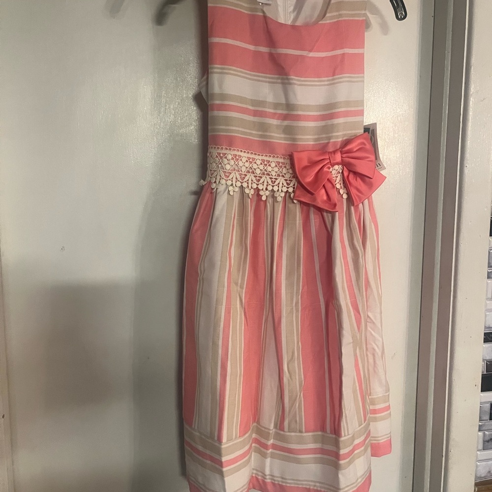 Bonnie Jean Girl Stripe pink White.